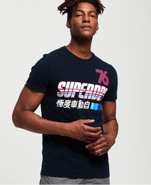 Superdry Super Surf Férfi Pólók Sötétkék | WURDV5682